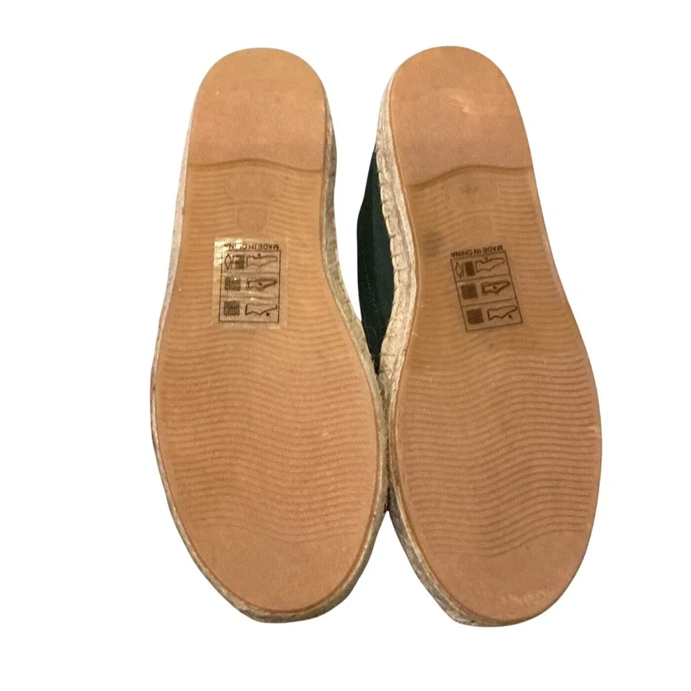 NEW Soludos Dali Original Espadrilles US 6 6.5 Forest Green Canvas Slip On Shoes
